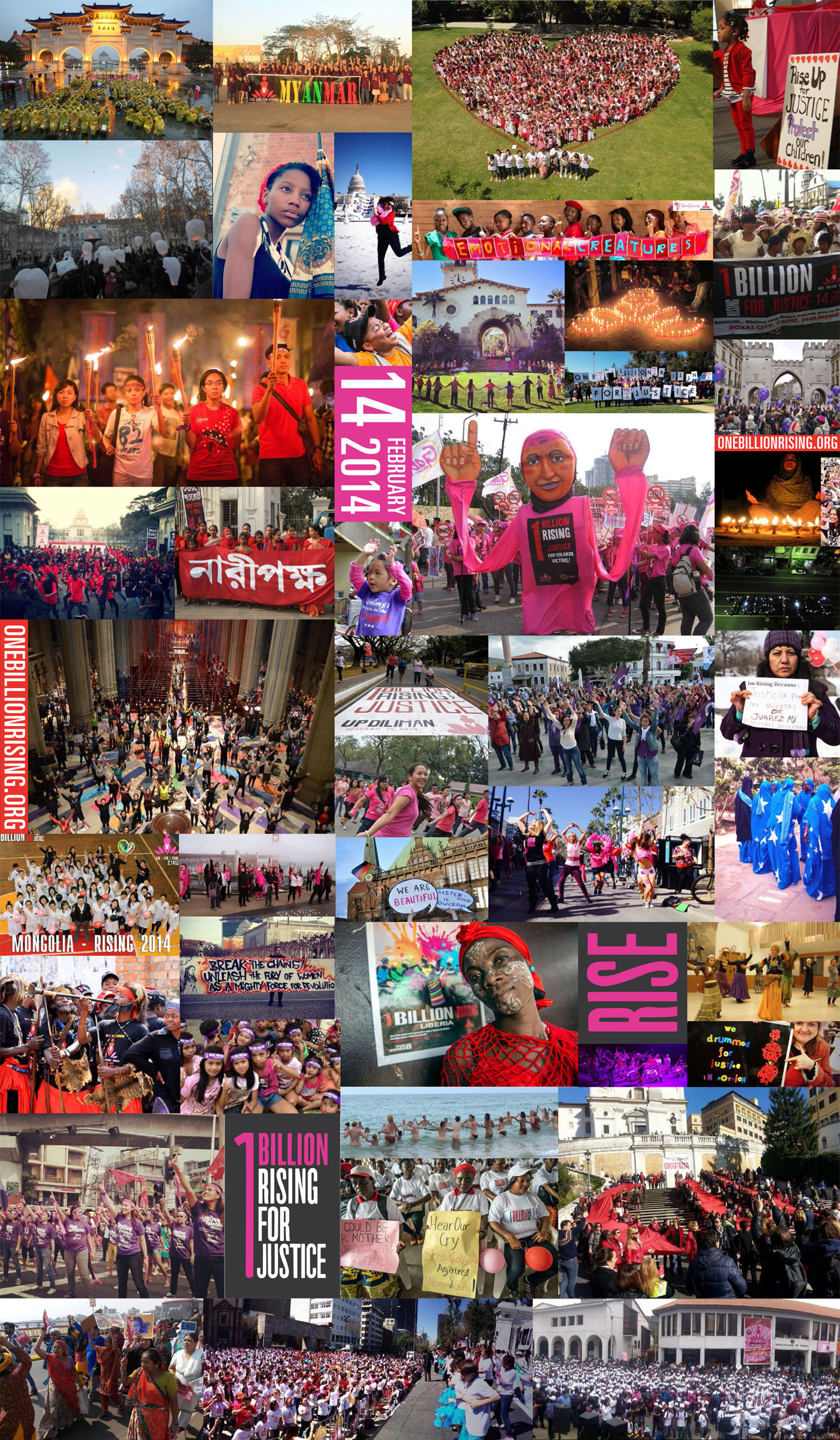 One Billion Rising for Justice 2014 Collage