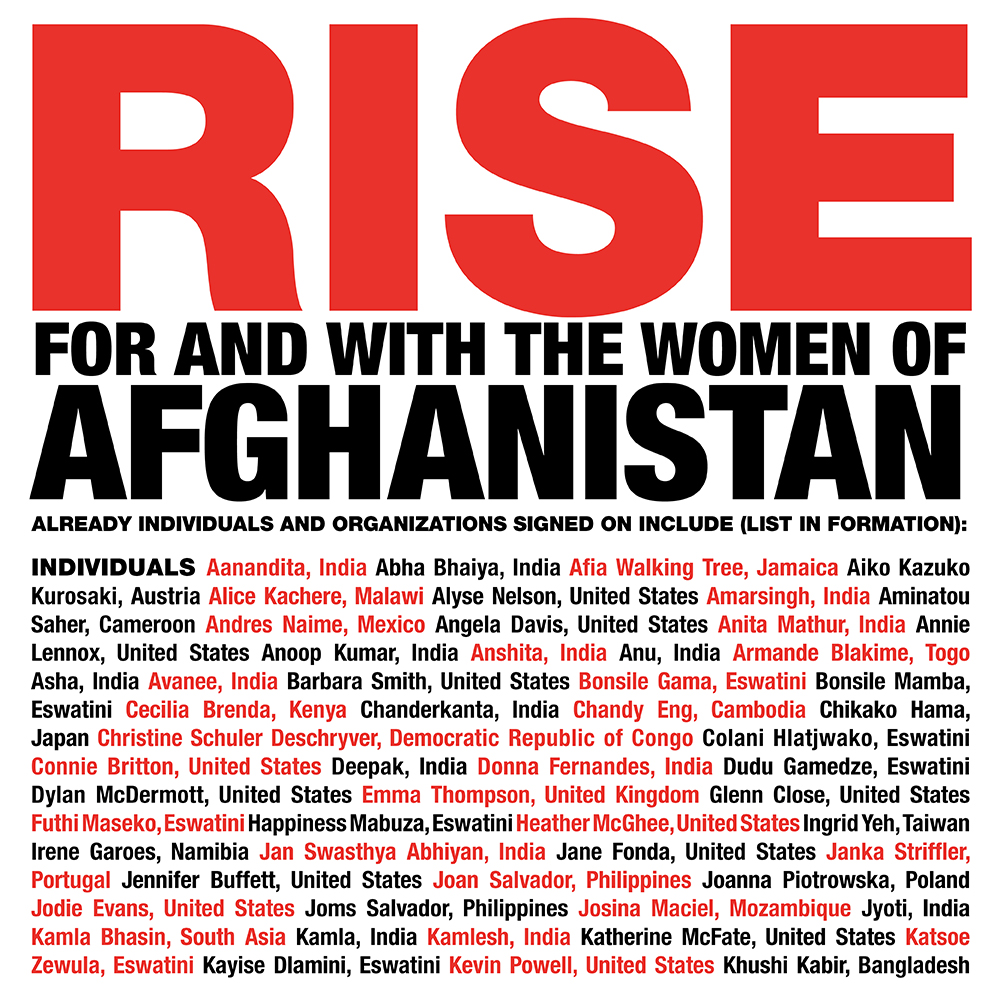 Rise For and With the Women of Afghanistan Signees