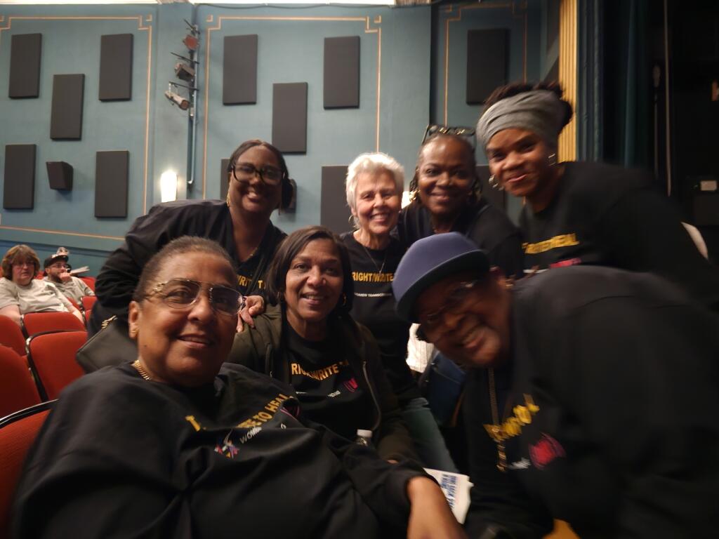 At the strand- front row: Cheryl, Roz, Edna; back row, Teronia, Judy, Greer, Yolanda